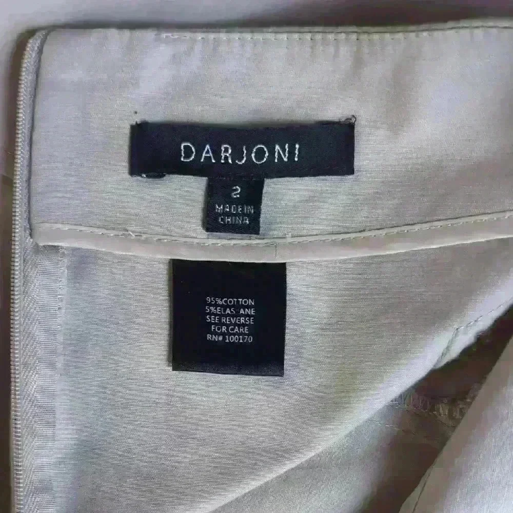 Darjoni Khaki Cotton Pencil Skirt